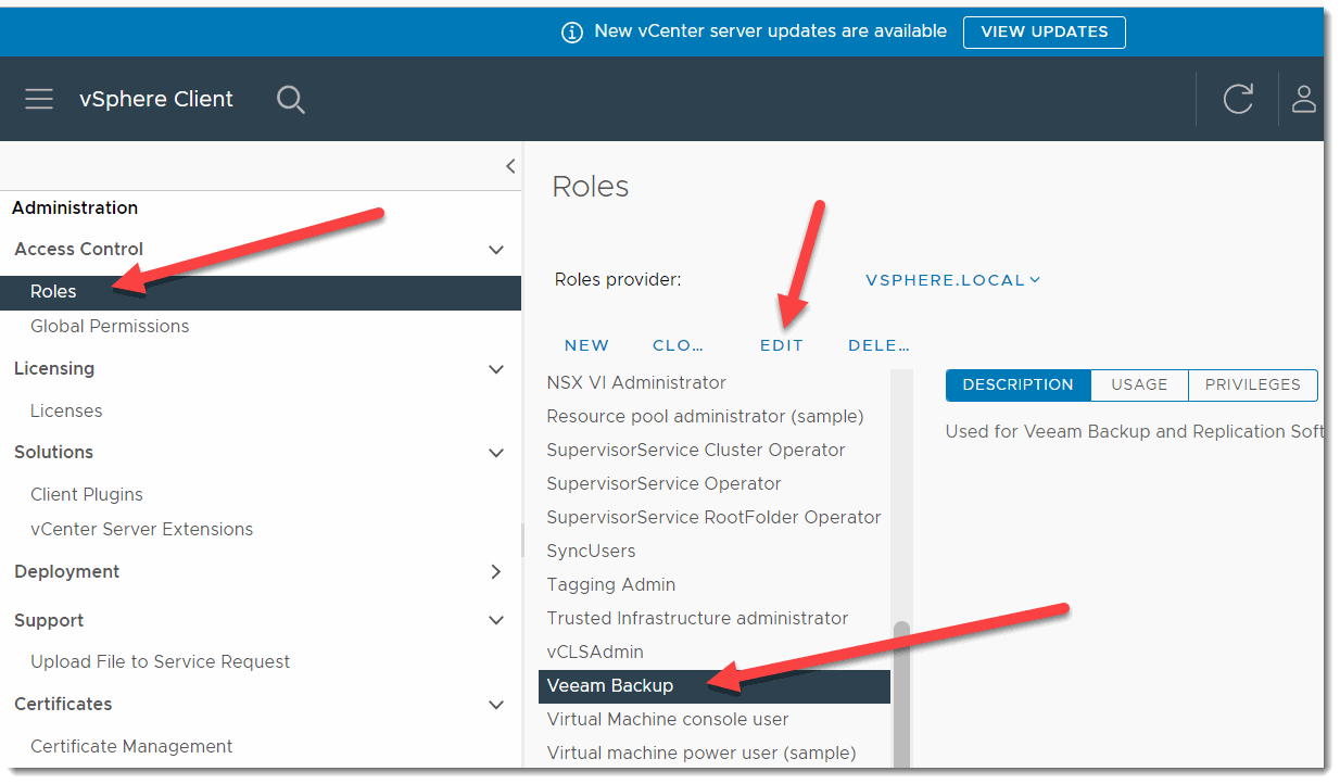 missing backup privileges